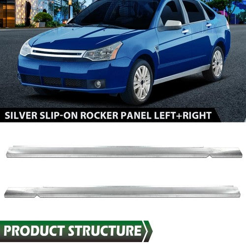 Solid Spare Fit For 2008-2011 Ford Focus 4-Door Slip-on Rocker Panel Left & Right Side