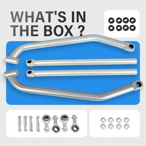 Solid Spare Fit Polaris RZR 1000 XP EPS 15-17 4Pc High Clearance Radius Rods Bars W/Hardware