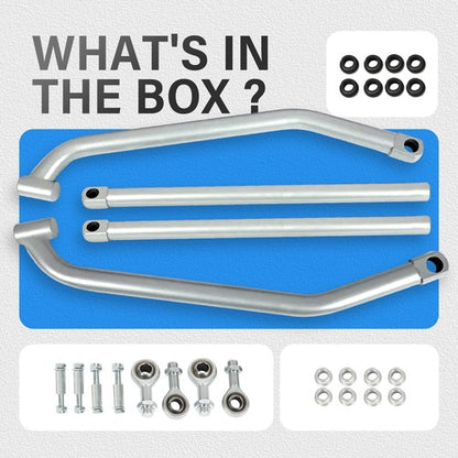 Solid Spare Fit Polaris RZR 1000 XP EPS 15-17 4Pc High Clearance Radius Rods Bars W/Hardware