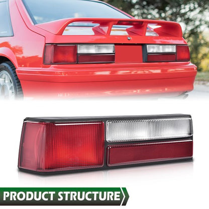 Solid Spare Tail Lights Rear Brake Lamps Left Driver Side Fit For 1987-1993 Ford Mustang LX