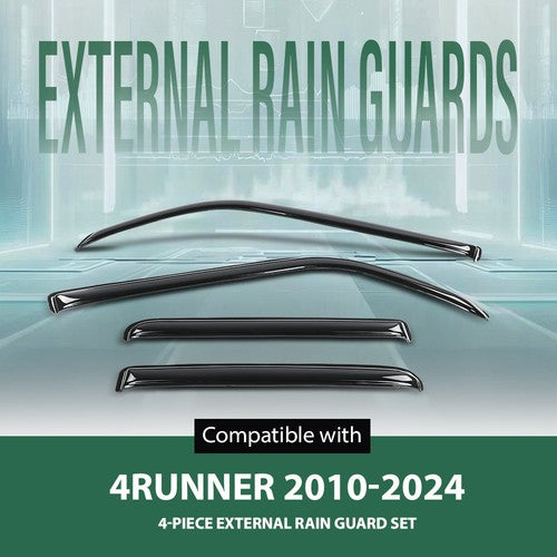 Solid Spare In-Channel Rain Guards Window Vent Visors Shade Fit For 10-24 Toyota 4Runner