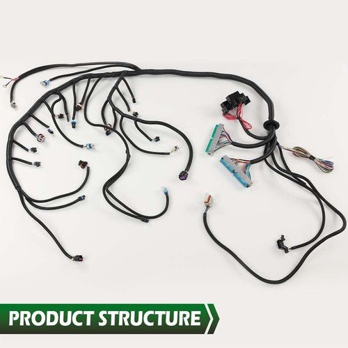 Solid Spare Fit For 2003-2007 LS Vortec Standalone Wiring Harness Drive By Wire w/ 4L60E New