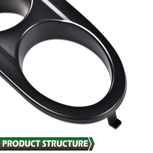 Solid Spare Fit For 01-06 BMW E46 M3 2-Door Matte Black Front Bumper Fog Light Cover