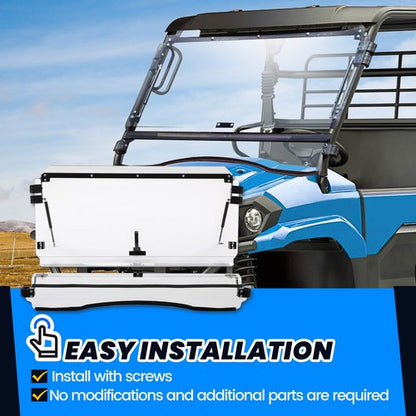 Solid Spare For 2019-2025 Kawasaki Mule Pro MX Front Flip Windshield Scratch Resistant