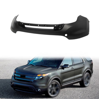 Solid Spare W/o Sensors Holes W/ Tow Hook Hole For Ford Explorer 2011-15 Front Bumper Cover