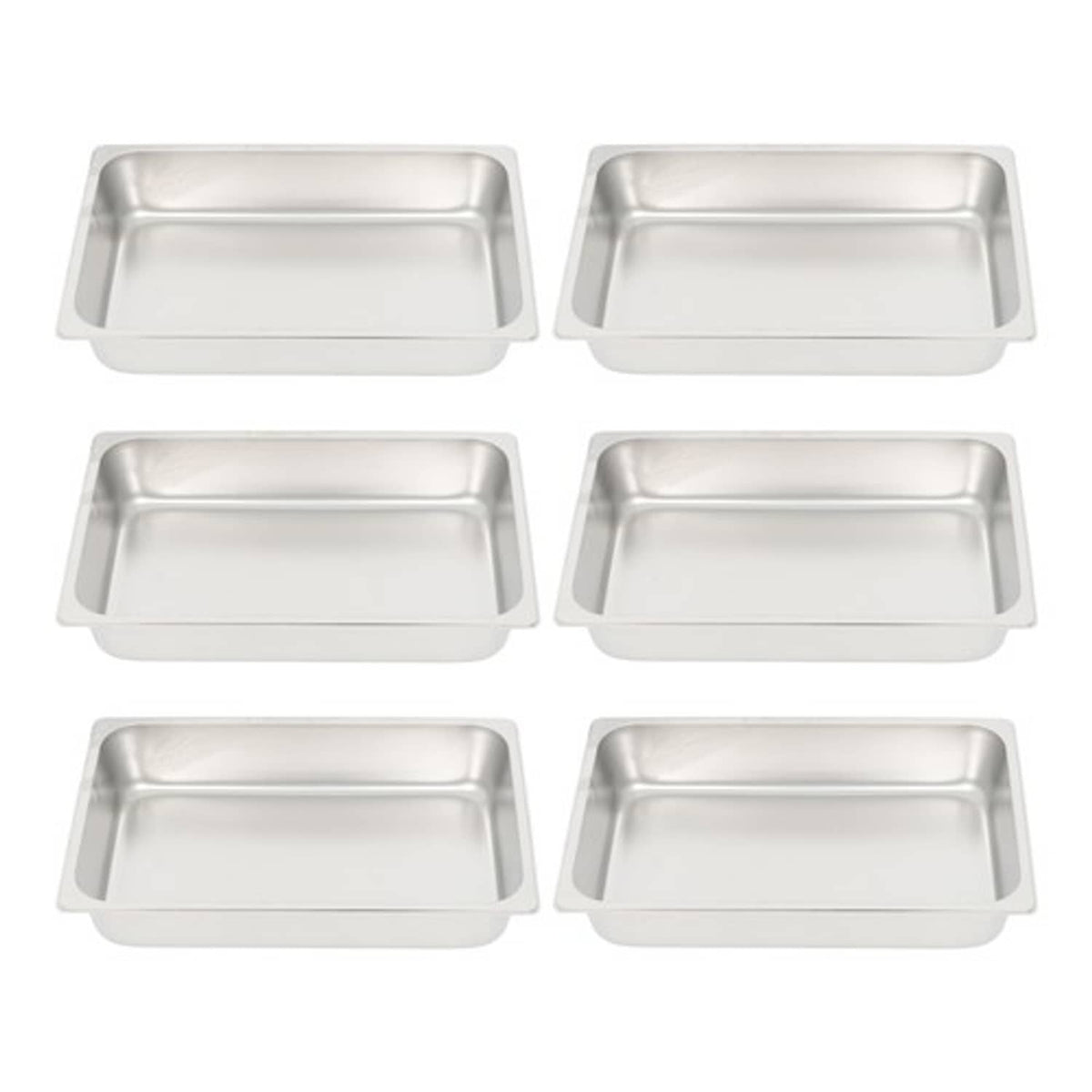 Solid Spare Restaurant Steam Table Pans Full Size 6-Pack 4 Inch Deep Table Pans Without Lid