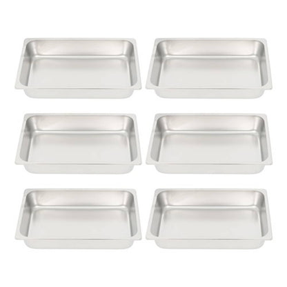 Solid Spare Restaurant Steam Table Pans Full Size 6-Pack 4 Inch Deep Table Pans Without Lid