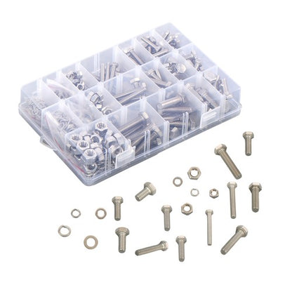 Solid Spare M5 M6 M8 Bolts and Nuts Flat & Lock Washers Combination Kit 408 Pack