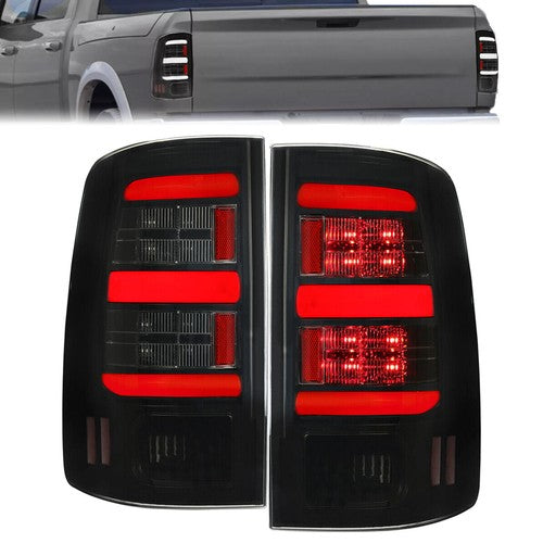 Solid Spare Black Tail Lights Brake Lamps LED Bar Light for 09-18 Dodge Ram 1500 2500 3500