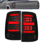 Solid Spare Black Tail Lights Brake Lamps LED Bar Light for 09-18 Dodge Ram 1500 2500 3500