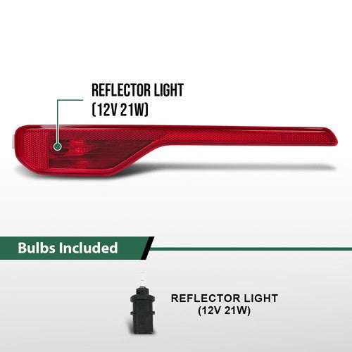 Solid Spare Fit For 18-22 Volvo XC40 Rear Bumper Reflector Light Without bulb Left Side LH