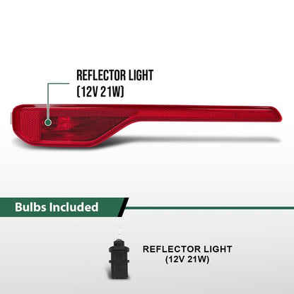 Solid Spare Fit For 18-22 Volvo XC40 Rear Bumper Reflector Light Without bulb Left Side LH