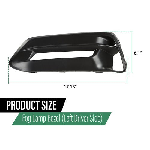 Solid Spare Fit For 18-20 Honda Accord Front Bumper Fog Light Bezel Lamp Trim Left