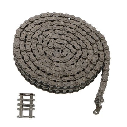Solid Spare #50-2 Duplex Double Strand Roller Chain x 10 feet + 2 Connecting Links