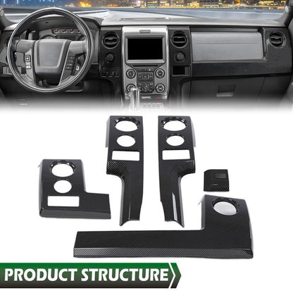 Solid Spare Fit For 2009-2014 Ford F150 Center Console Dashboard Panel Cover Trim Bezels