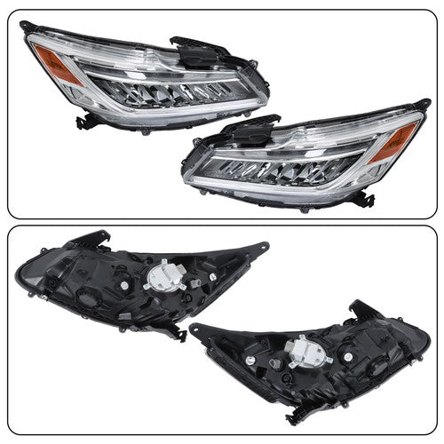 Solid Spare LED For Honda Accord Sedan 2016-2017 Projector Headlights Assembly Set Chrome