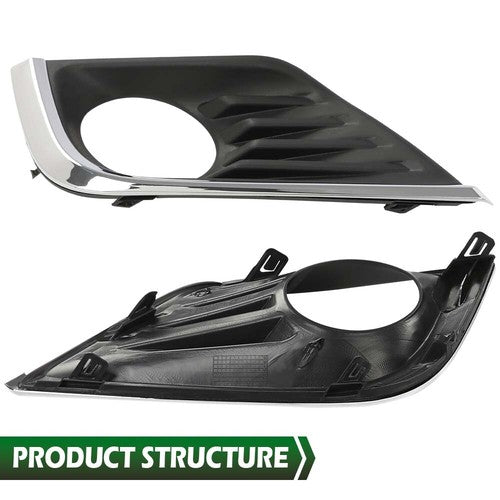 Solid Spare Front Bumper Fog Light Bezel Cover Left & Right Fit For 2016-2018 Nissan Altima