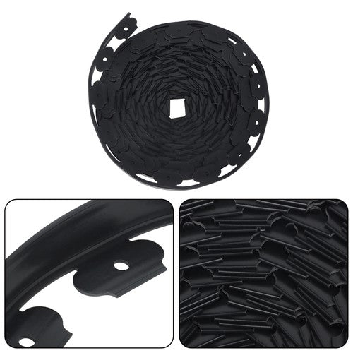 Solid Spare Garden Edging Landscape Edging with 60 Spikes for Lawn 1.5 Inch 100FT Black