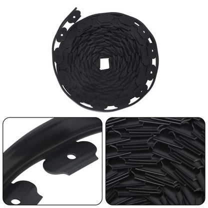 Solid Spare Garden Edging Landscape Edging with 60 Spikes for Lawn 1.5 Inch 100FT Black