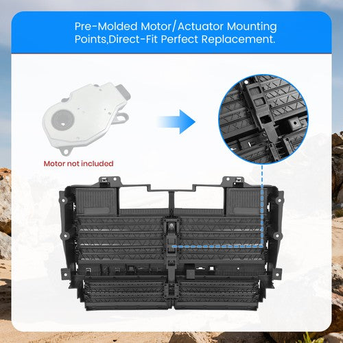 Solid Spare Active Grille Shutter W/O Motor For 2015-2022 Chevrolet Colorado GMC Canyon