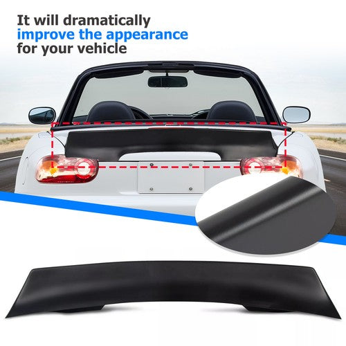Solid Spare NEW Matte Black Duckbill Style Rear Trunk Lip Wing Spoiler FOR 90-97 Mazda Miata