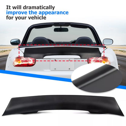 Solid Spare NEW Matte Black Duckbill Style Rear Trunk Lip Wing Spoiler FOR 90-97 Mazda Miata