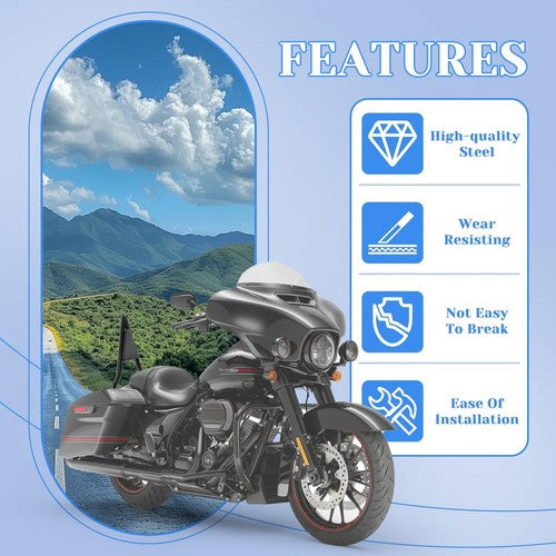 Solid Spare 28" Tall Passenger Backrest Sissy Bar For Harley Road King Street Glide 2009-25