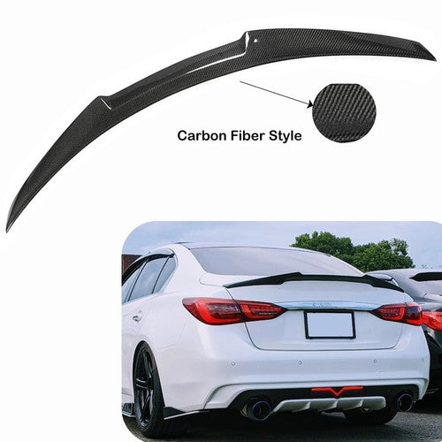 For 2014-2024 Infiniti Q50 M4 Style Rear Trunk Spoiler Wing Carbon Fiber Style