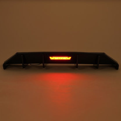 Solid Spare For Hyundai Elantra 21-23 Rear Bumper Diffuser Lip W/ Led Light Carbon Look
