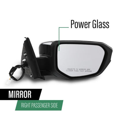 Solid Spare Fit For 16-21 Honda Civic LX DX 3 Pin Manual Fold Power Mirror Passenger Side