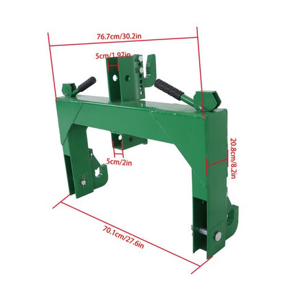 Solid Spare 3 Point Quick Hitch for Cat 1&2 Tractors W/ 2" Receiver Hitch 3000 LB Steel