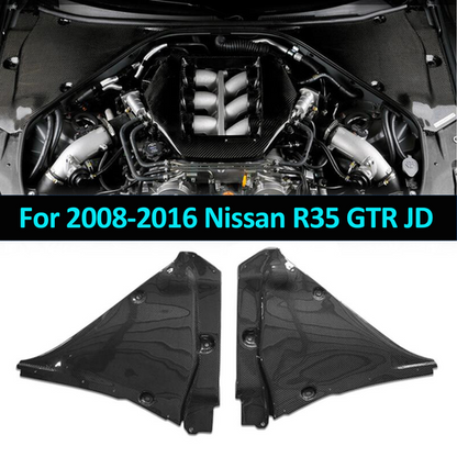 For 2008-2016 Nissan R35 GTR JD Style 08 Carbon Fiber Brake Fulid Battery Cover