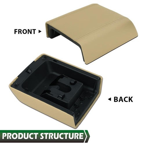 Solid Spare Fit For 2004-2008 Ford F-150 Beige Vinyl Center Console Arm Rest Lid Cover Pad