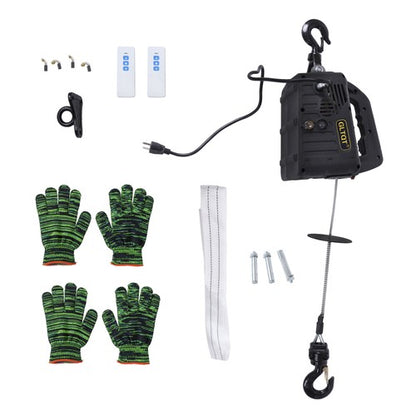 Solid Spare 1500W 2-in-1 Portable Electric Hoist Power Winch 1100lbs Wireless Remote Control