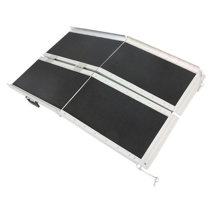 Solid Spare Multi-Fold Aluminum Wheelchair Ramp Motorcycle Loading Ramp 6'L×9.8"W 600lbs US