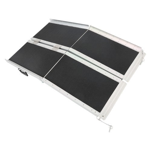 Solid Spare Multi-Fold Aluminum Wheelchair Ramp Motorcycle Loading Ramp 6'L×9.8"W 600lbs US