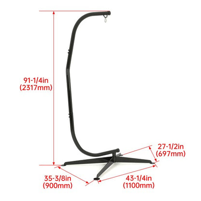 Solid Spare 91" Hanging Hammock C-Stand for Chair Porch Swing Resistant 360 Degree Steel