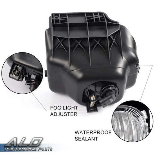 Solid Spare Fit For 03-06 Chevy Silverado Avalanche Black LED DRL Headlights+Fog Lights