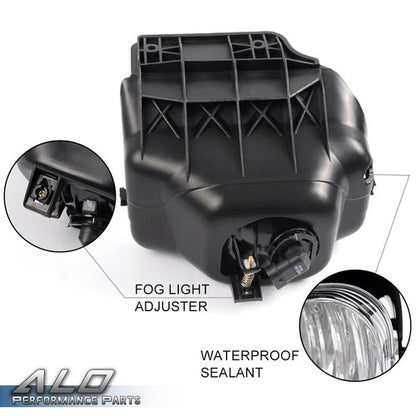 Solid Spare Fit For 03-06 Chevy Silverado Avalanche Black LED DRL Headlights+Fog Lights