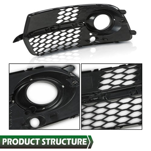 Solid Spare Front Bumper Fog Light Grill Grille Fit For AUDI Q5 S-Line/ SQ5 2013-2017