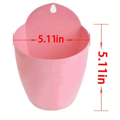 Solid Spare Pink Self-Watering Plant Flower Pot Wall Hanging Plastic Planter Garden 7 Pack