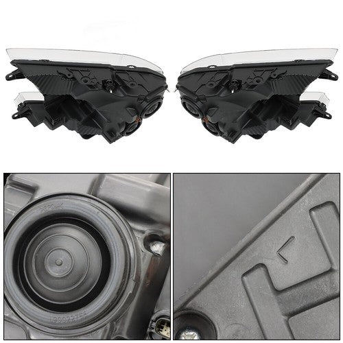 Solid Spare Fit For Ford F-150 2018 2019 2020 LH+RH Headlights Headlamps Clear Lens Halogen