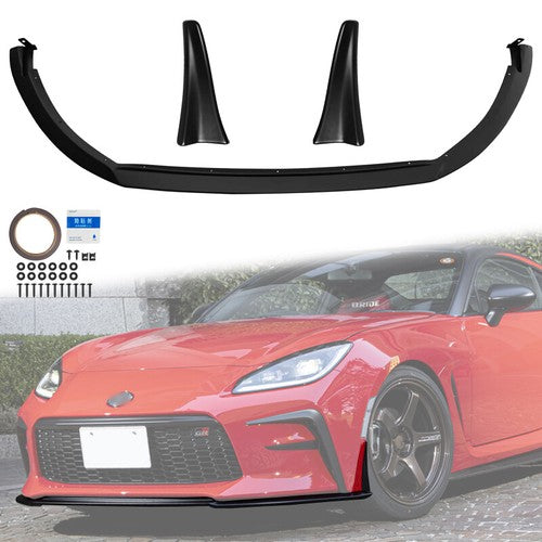 Fits 2022-2024 2025 Toyota GR86 MA-X Style Front Bumper Black Body Spoiler Lips