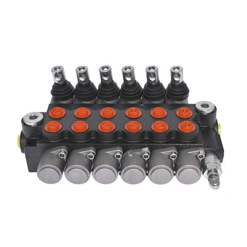 Solid Spare 13 GPM 3600 PSI 6 Spool Hydraulic Control Valve Double Acting SAE Ports
