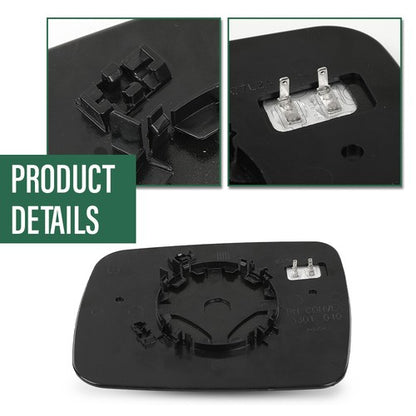 Solid Spare Heated Mirror Glass w/ Back Fit For 10-15 Land Rover LR2 LR4 Passenger Side