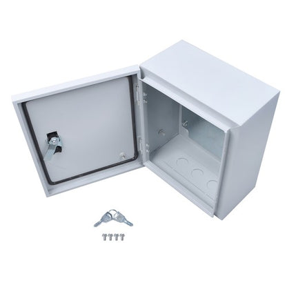 Solid Spare 12x10x6" NEMA 4X Steel Electrical Box, IP56 Waterproof Lockable w/Mounting Plate
