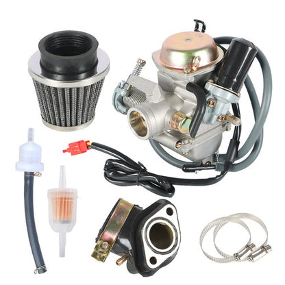 Solid Spare 150cc Carburetor GY6 24mm W/ Air Filter Intake Fuel Kit For Roketa Gokart