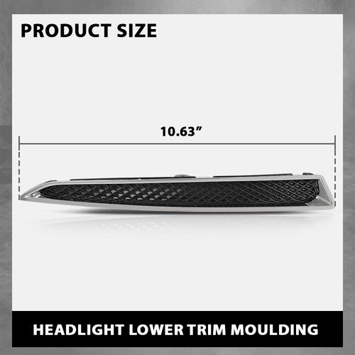 Solid Spare Right Passenger Side Lower Headlight Trim Moulding Fit For 2013-2016 Ford Escape