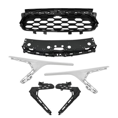 Solid Spare Fit For Chevrolet Trax 2023 2024 Plastic Front Bumper Grille Chrome Trim Kit
