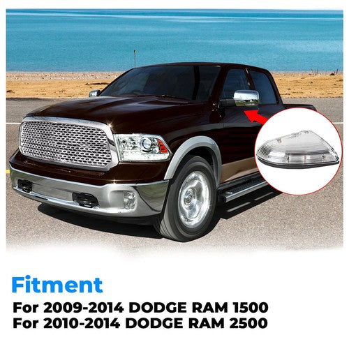 Solid Spare 2Pcs LED Mirror Turn Signal Lights Puddle Lamps For 2009-14 Dodge Ram 1500 2500